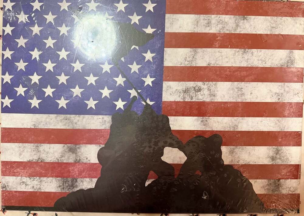 US Flag Over Iwo Jima Poster, Picture & Metal Print – World War II